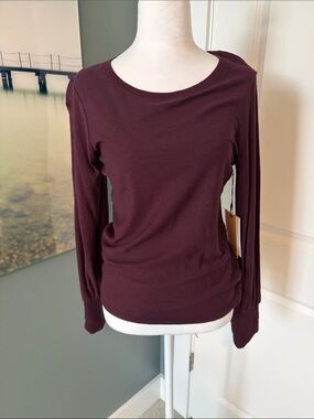 Nation LTD NWT Long Sleeve Scoop Neck Top - Eggplant color